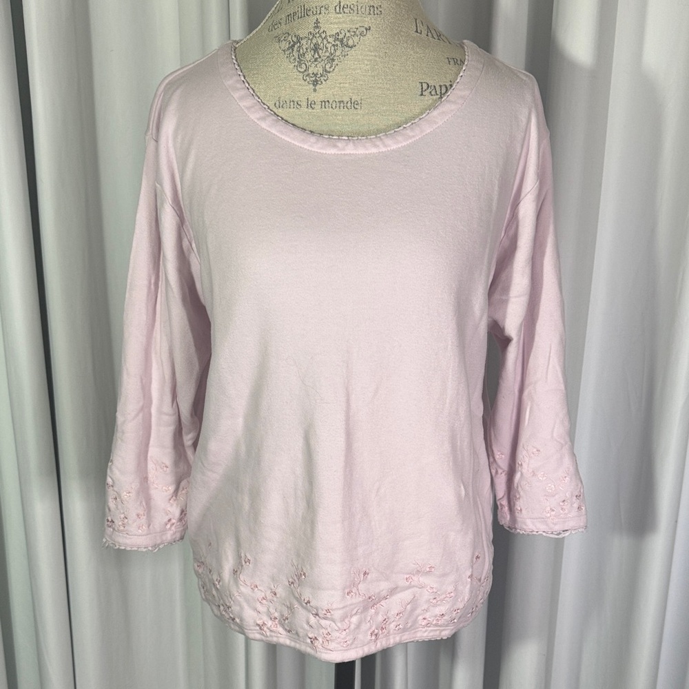 Vintage Bill Blass Pale Pink Embroidered Top